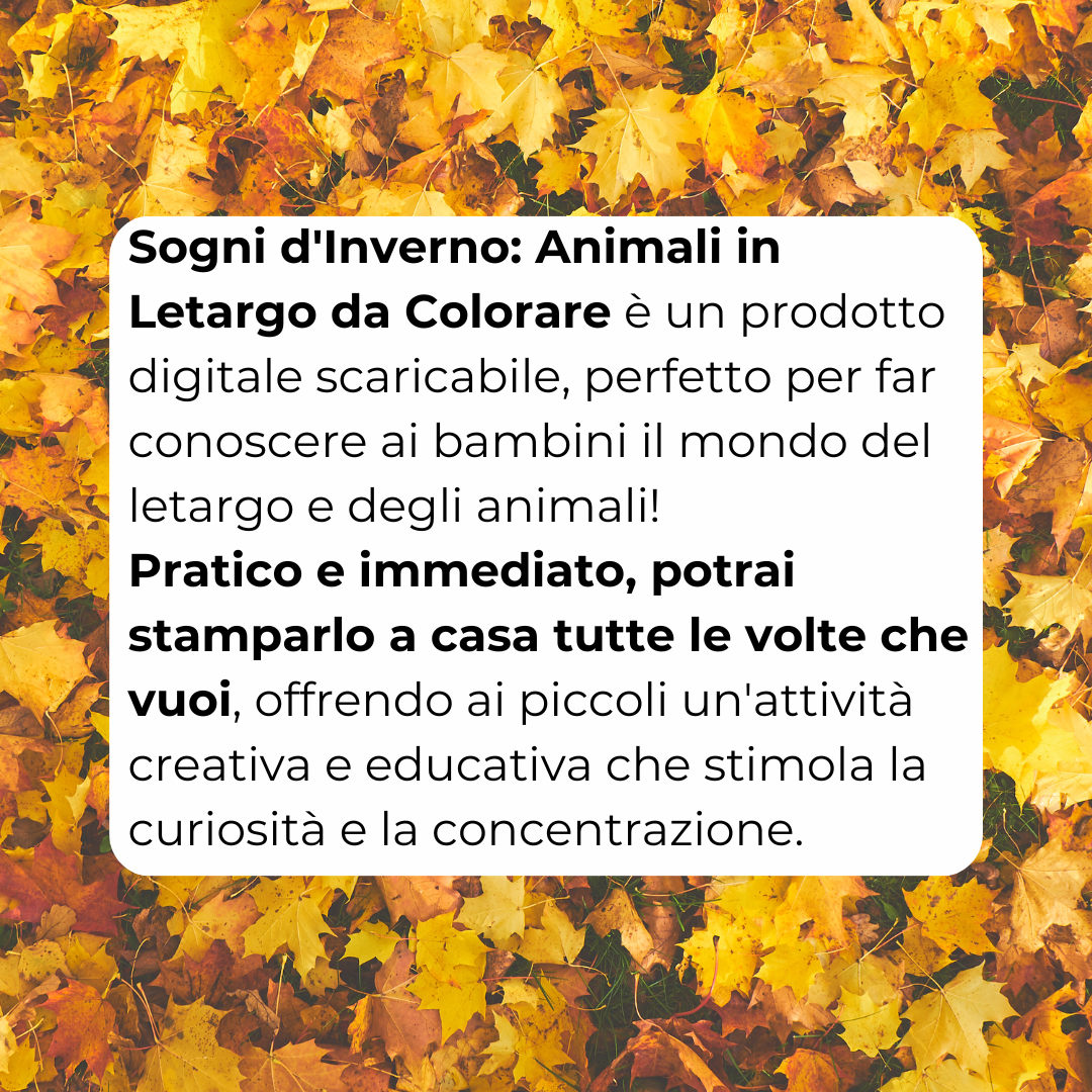 Sogni d’Inverno: Animali in Letargo da Colorare